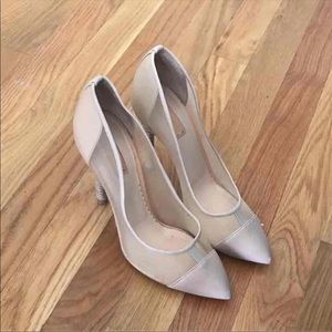 Reed Krakoff Nude Mesh Pointy Pumps